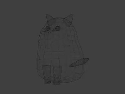 Two Legs Cat  Low-poly 3D model