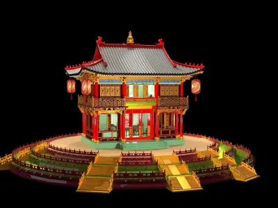 Chinese ancient  house   3D model by aceimagedesign-1