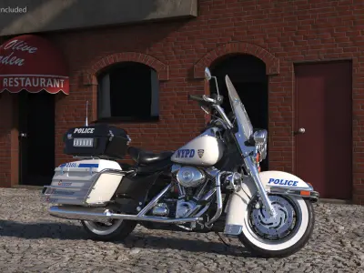 NYPD Motorcycle is Parked  purchase 3D model