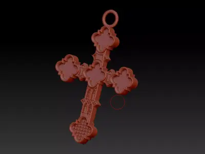 antique cross pendant 3D print model