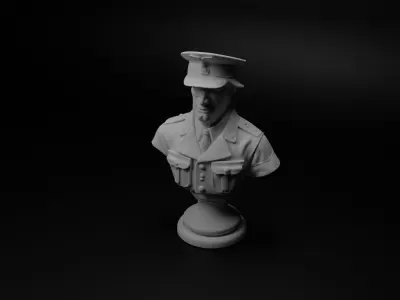 WW2 British Soldier Bust Chess 3D print model buy