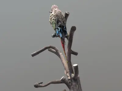 A BLOOM IN THE BEAK -A PROMISE ON THE BRANCH Low-poly 3D model