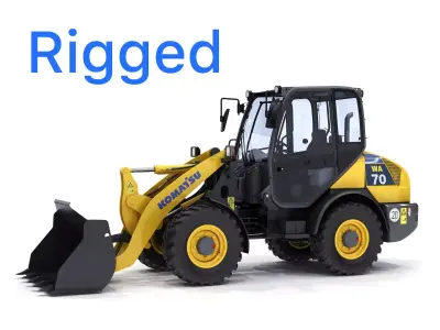 Komatsu WA70-7 Wheel Loader Rigged 3D model