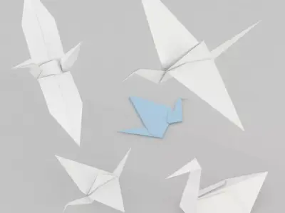 Origami Birds 3D model purchase