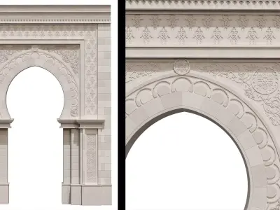 5 islamic arabic facade element pack vol 01 3D model