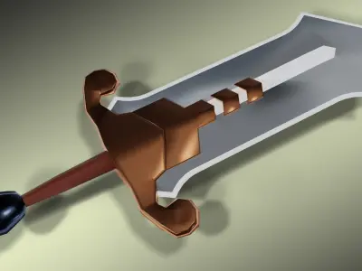 Broad Sword Low-poly 3D model
