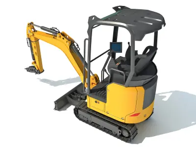 Mini Excavator Breaker Hammer 3D model