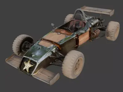 Post-Apocalyptic Sheriff Formula Racer 3d model Low-poly 3D model