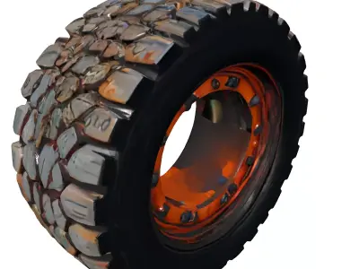Rugged OffRoad Tire 3D Model Low-poly 3D model
