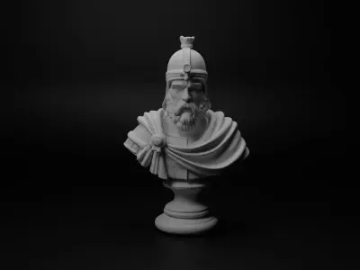 Slavic Warrior Bust Chess 3D print model buy