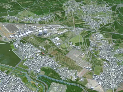Rybnik Poland 30km Low-poly 3D model