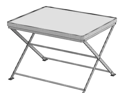 ANTIQUE COFFEE TABLE WITH GLASS 3D model