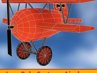 Airplane Cartoon Low-poly 3D model purchase