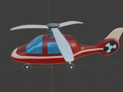 Cartoon Helicopter Low-poly 3D model order