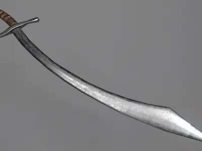 Scimitar sword Low-poly 3D model purchase