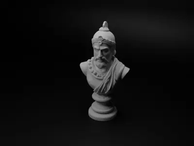 Indian Mughal Warrior Bust Chess 3D print model purchase