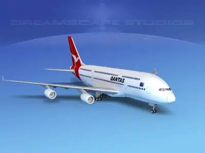 Airbus A380-800 Qantas  3D model
