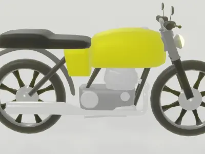 Motocycle low poly for games and scenes Low-poly 3D model