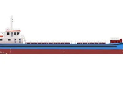 Bulk cargo vessel Low-poly 3D model