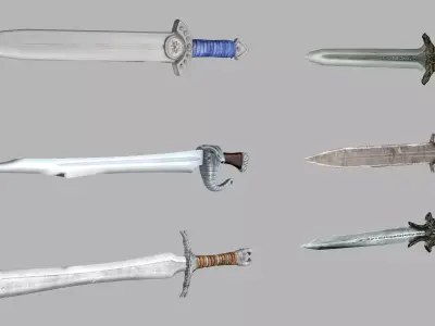 Medieval Polearms Weapon Pack 03 Low-poly 3D Model Low-poly 3D model