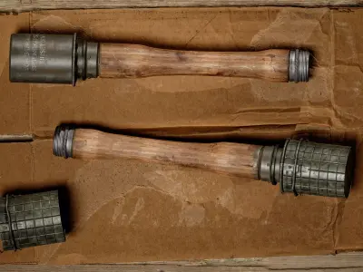 M 24 with Fragmentation Sleeve Low-poly 3D model