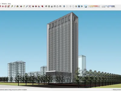 Sketchup Office building H1 3D model