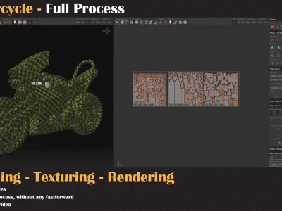 Motorcycle Tutorial Full process   3D model