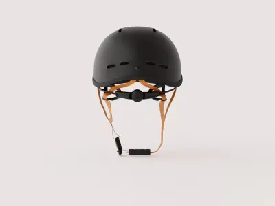 Urban Bicycle Helmet - Black Low-poly 3D model