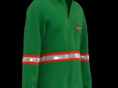 Jaleco work jacket - with reflective stripe 3D model