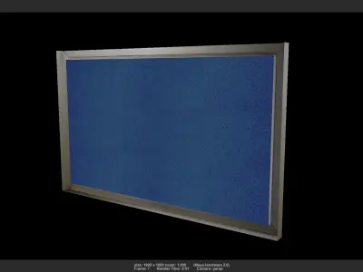 Glassboard01 square frame Low-poly 3D model