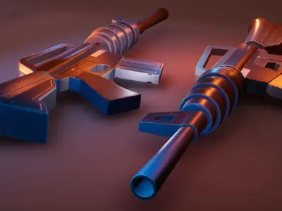 Stylized M4A1 Low-poly 3D model