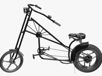 Vintage bicycle stylized 02 3D model
