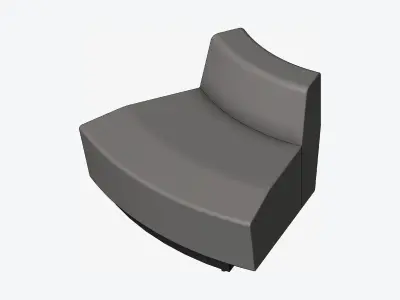 Seating - Contemporary - Blume - Type - Closing - Back - Round Low-poly 3D model