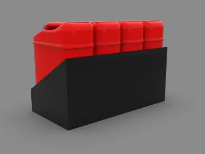 Red Plastic Gasoline Can Free 3D model