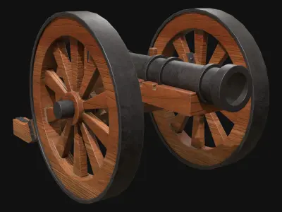 Cannon-1 Low-poly 3D model