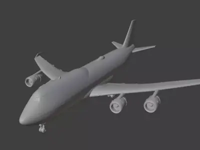 Boeing 747 Game Ready High Poly Airliner PBR 3D print model