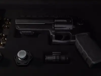 FPS Revolver Kit Low-poly 3D model