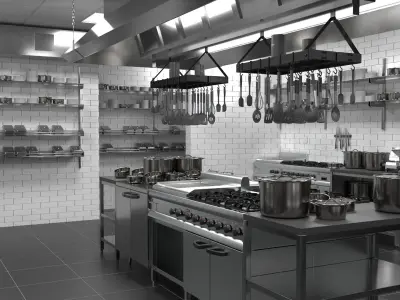  Restaurant Commercial Kitchen Lights On 