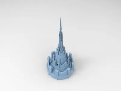 Babylon AD Sci fi garden structure fountain  Low-poly 3D model