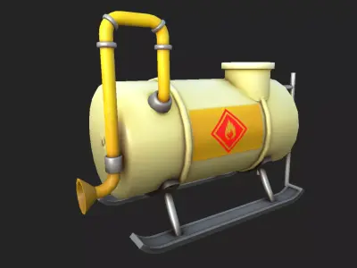 Stylized Gas Tank 02 Free low-poly 3D model