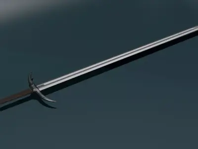 game ready low poly sword Free 3D model 2