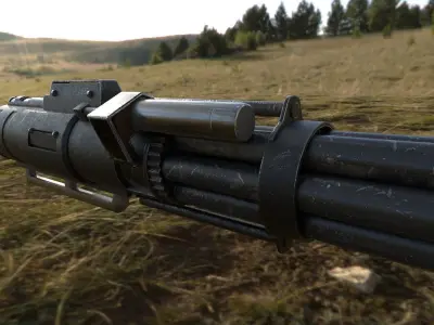 GSH-30-6 Rotary cannon Game ready Free 3D model