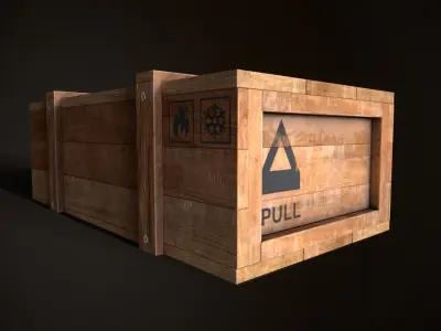 Wooden Crate-7 Low-poly 3D model