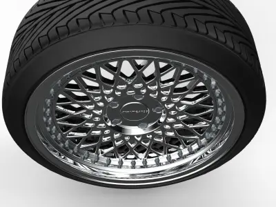 Avant Garde M220 wheel with tire 3D model