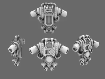 Space Knights V2 Metal Storm Backpack 3D print model
