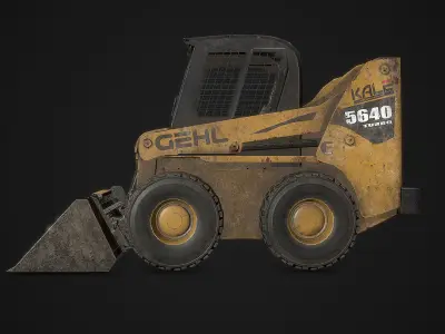 Skidloader PBR 3D Model skid loader Low-poly 3D model