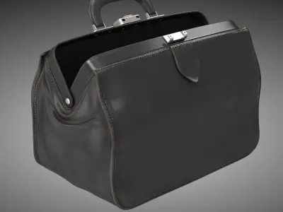 Doctors Black Bag Low-poly 3D model