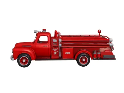 1950s Fire Truck 3D Model Classic Vintage Rescue Vehicle 02 3D model