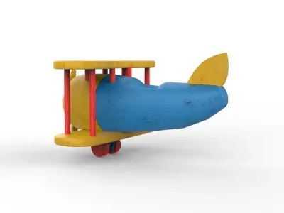 Wooden Airplane Toy 3D model