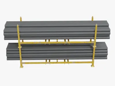 Pipes Storage Rack Low-poly 3D model